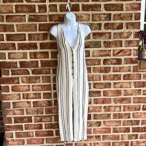 Urban Outfitters 100% cotton overall jumper jumpsuit. Black stripes. Size XS